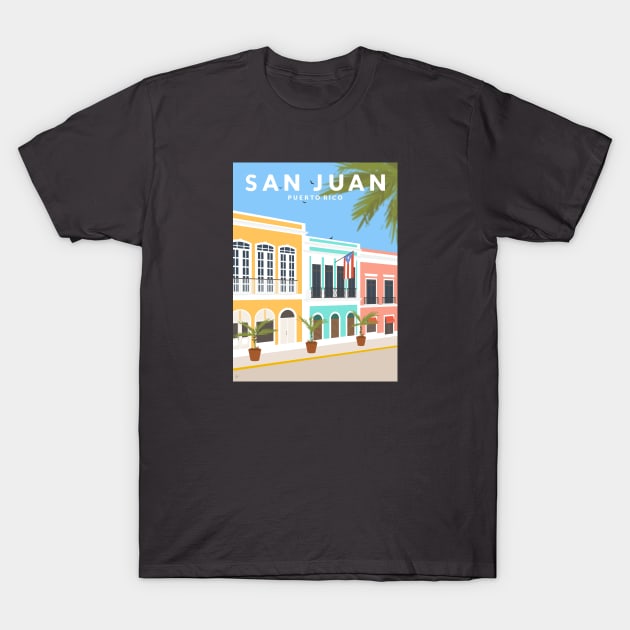 Old San Juan, Puerto Rico Travel Poster T-Shirt by lymancreativeco